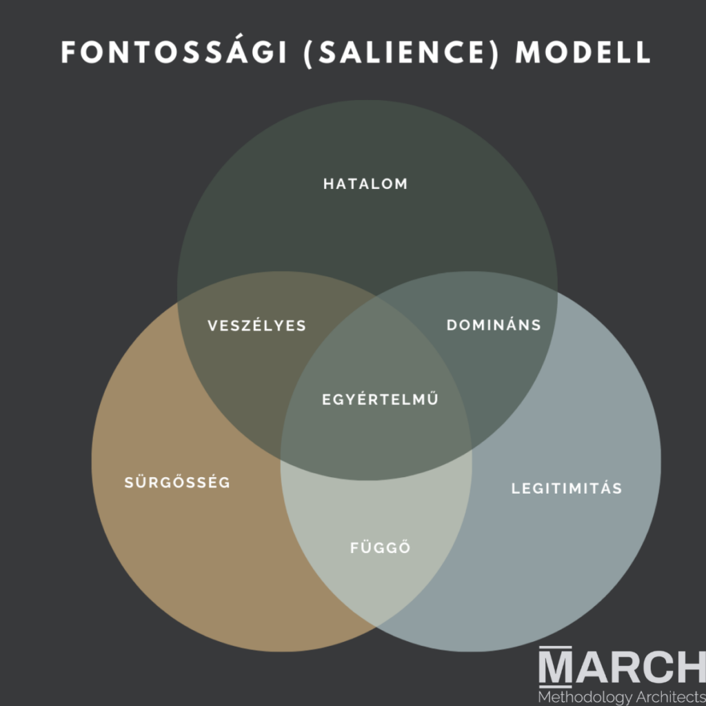 Stakeholder mapping – Fontossági (Salience) modell